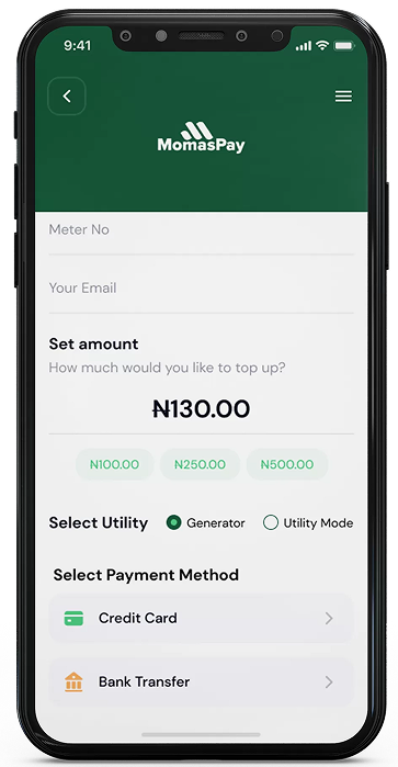 Momaspay mobile app interface