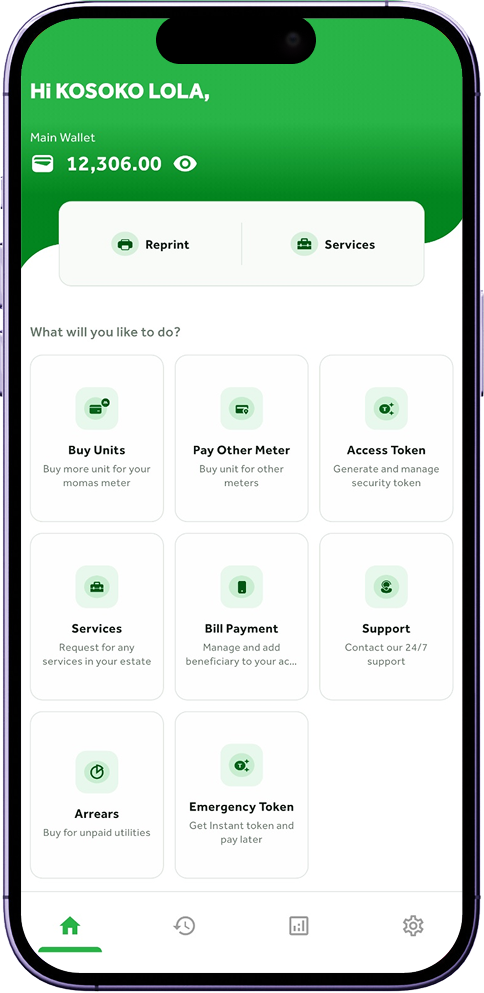 Momaspay mobile app interface